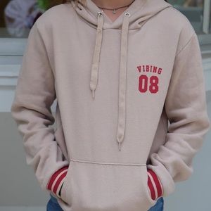 Vibing 08 Hooded Sweatshirt Tan